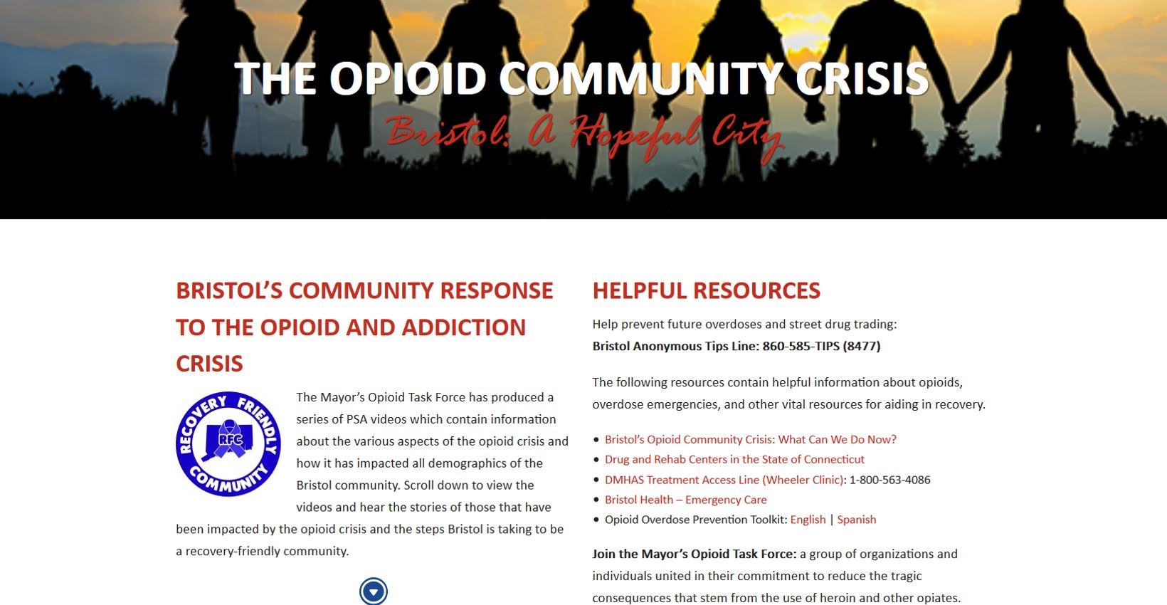 Opioid Crisis PSA Page Launch